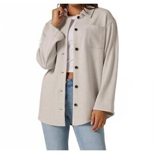 NEW 7DIAMONDS callie shirt jacket in light grey